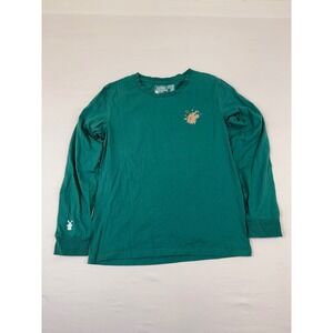 Dutch Bros Coffee Womens Medium Teal Killer Coffee Skeleton Wolf Long Sleeve Tee